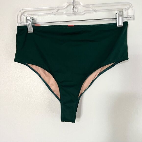 🌺3 FOR $20🌺 Doll & Co High Waist Bikini Bottom Hunter Green Matte M Swimwear - Picture 5 of 8